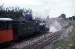 Winson ZB 2-6-2 No 7 climbs away from Wroxham station with departure for Aylsham   (27/08/1995)