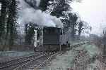 Former Tralee & Dingle Hunslet 2-6-0T No 3T runs round at Arigna   (20/03/1959)