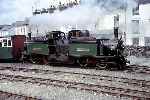 ‘Merddin Emrys’ waits to depart from Portmadoc Harbour station.   (00/06/1965)