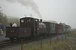 ‘Palmerston’ waits for the token at Tanygrisiau station.       (30/04/2005)