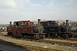 ‘Livingston Thompson’ and ‘Merddin Emrys’ in the evening sunshine at Harbour Station.       (30/04/2005)