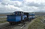 The B class runs out along the Cob as it shunts into No 2 road, Porthmadog.       (02/05/2005)