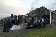 Two red double-engines in steam alongside each other for the first time for nearly ten years.   (15/10/2005)