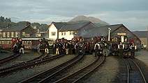 All six locomotives and their crews at Harbour station.       (16/10/2005)