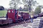 ‘Holy War’ arranges the wagons for the gravity slate train at Minffordd Yard   (02/05/1993)