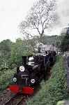 ‘Linda’ and ‘Mountaineer’ pass the photographer above Penrhyn level crossing with the 13:40 ex-Porthmadog.   (04/05/2003)