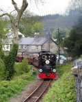 ‘Linda’ leads ‘Mountaineer’ across Penrhyn level crossing with the 13:40 ex-Porthmadog.   (04/05/2003)