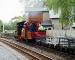 ‘Stanhope’ and ‘Prince’ leave Minffordd for Rhiw Goch with a freight train   (04/05/2003)