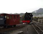 ‘Stanhope’ has run round the freight stock at Boston Lodge and will now remarshal it to remove a defective vehicle   (04/05/2003)