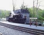 Standing by the water tower at Tanybwlch, ‘Linda’ takes water   (04/05/2003)