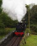 ‘Stanhope’ and ‘Linda’ run light through Minffordd Cemetery to pick up the gravity train   (05/05/2003)