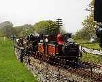 An unusual pairing, David Lloyd George leads Mountaineer into Minffordd.   (01/05/2004)