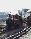 ‘David Lloyd George’ glints in the low sun at Porthmadog Harbour.   (01/05/2004)