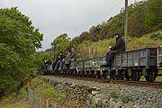 A gravity slate train runs downhill past Bunny’s Crossing       (07/05/2007)