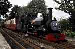 Keeping the children happy, ‘Blanche the worried engine’ at Minffordd during a Thomas the Tank-Engine weekend!   (28/09/1996)