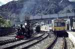 An unusual view, ‘Blanche’ uses platform 2 at Blaenau Ffestiniog   (18/09/2000)