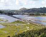 A tiny train is spied crossing the Cob, ‘Blanche’ sets off on another journey up the line   (18/09/2000)