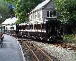 No 18 is propelled into the sidings at the top end of Tanybwlch   (28/09/2003)