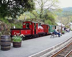 Prince simmers with the Talking Train at Tanybwlch. (02/05/2004)
