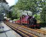 Palmerston and slate empties, Minffordd station   (12/10/2002)