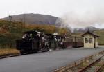 Linda & Blanche pass Tanygrisiau with a down train   (13/10/2002)