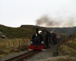 Blanche leads Linda past Tunnel North between Dduallt and Tanygrisiau   (13/10/2002)