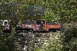 ‘David Lloyd George’ is glimpsed between the trees above Cei Mawr.   (24/09/2004)