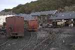 As the light faded Boston Lodge went to sleep with 19th century carriages where they had spent the years of closure.   (24/09/2004)