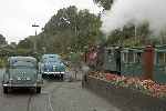 ‘Prince’ departs from Penrhyn past the two Morris cars.   (25/09/2004)