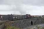 ‘Prince’ rounds the curve outside the works with a down ‘Flying Flea’ train.   (25/09/2004)