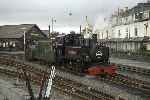 ‘Mountaineer’ departs for Boston Lodge with the Simplex in tow.   (26/09/2004)