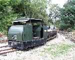 The 40hp Protected Simplex pushes the rake of skips back out of the yard   (07/09/2003)