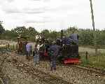 Chaloner & Taffy (with Creepy creeping about beyond) in the loop at Stonehenge Works (07/09/2003)
