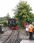 Rishra and Peter Pan arrive at Stonehenge Works with a train from Pages Park (07/09/2003)