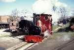 Surrounded by a variety of items awaiting restoration, ‘Jack’ simmers quietly near the end of the demonstration line.   (04/04/1994)