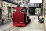 The clean lines of  ‘Jack’s rear cabsheet, standing between the workshop buildings at Armley.   (19/04/2003)