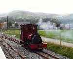 After arriving from Gilfach Ddu, Elidir runs round the train at the new Llanberis terminus. (06/08/2003)