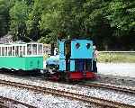 Uncoupled from it's train, ‘Thomas Bach’ is about to be coaled and watered at Gilfach Ddu.   (06/08/2003)