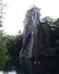 A pillar left in the Vivian Quarry.   (06/08/2003)