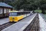 The Ravenglass And Eskdale's ‘Silver Jubilee’ Railcar stands in Eskdale terminus   (10/07/1985)