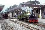 ‘River Irt’ runs light engine tender-first through Ravenglass station   (10/07/1985)