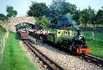 ‘Northern Rock’ stands simmering with a down train at Irton Road station   (01/09/1991)