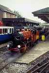 ‘River Mite’ steams out of the loop at Ravenglass   (05/09/1991)