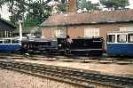 A side-on view of ‘River Esk’ at Ravenglass, waiting to leave with an up train   (26/06/2000)