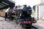 4-8-2 ‘Hercules’ stands in New Romney station, heading for Hythe   (02/08/1982)