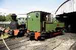 Bagnall Baretto class 0-6-2T ‘Superb’ & Kerr, Stuart Brazil 0-4-2ST ‘Premier’ stand outside Kemsley Down shed   (28/07/1996)