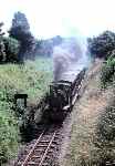 ‘Edward Thomas’ approaches Ffordd Cadfan bridge climbing towards Tywyn Pendre   (02/08/1981)