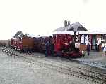 Duncan/Douglas waits to depart from Tywyn Wharf for Nant Gwernol carrying a Pines Express headboard. (29/07/2001)