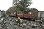 In the absence of a loop at Wharf, the carriages stand in the loop at Pendre.   (27/09/2004)