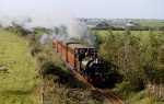 The vintage train approaches Ty Mawr bridge behind Talyllyn   (11/10/1998)